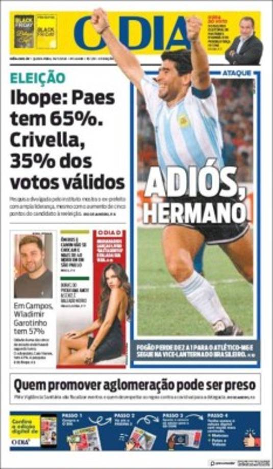 El diario O Dia de Brasil - 'Adiós, hermano'.