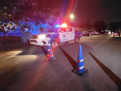 Escena del crimen donde murió Walter Mairena en la colonia Los Castaños de San Pedro Sula.