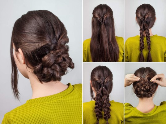simple elegant hairdo for long and medium hair tutorial