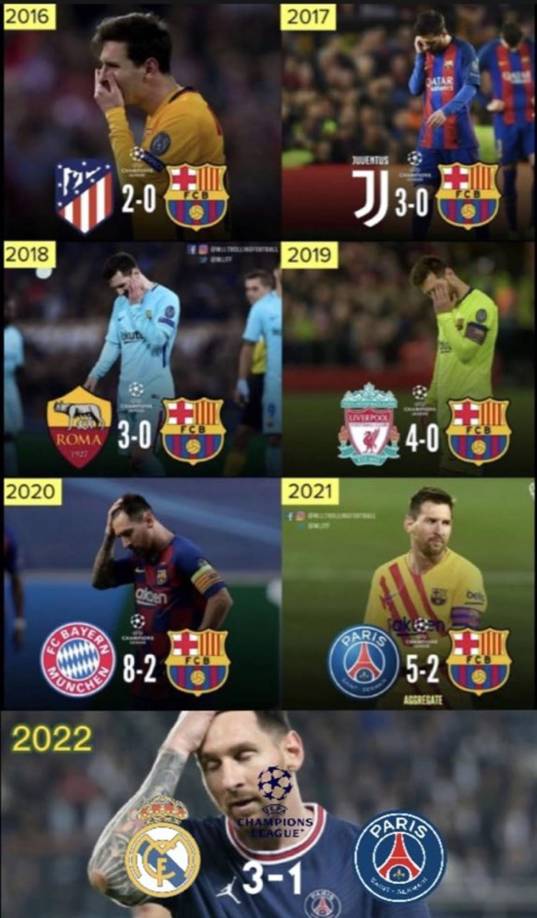 Memes: las burlas se ceban con Messi tras la eliminación del PSG ante Real Madrid