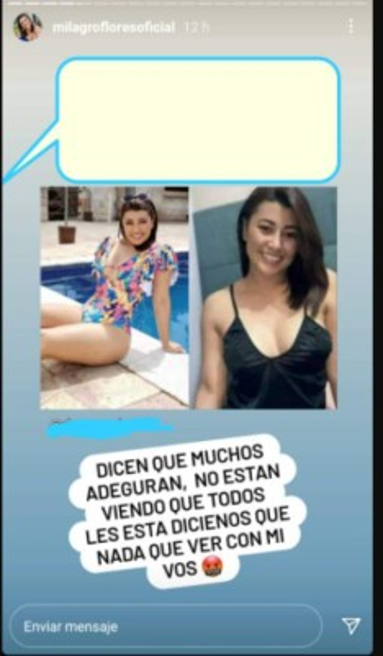 Captura de la reacción de de Milagro Flores.