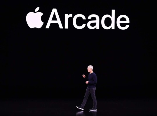 Apple CEO Tim Cook speaks on-stage during a product launch event at Apple's headquarters in Cupertino, California, on September 10, 2019. (Photo by Josh Edelson / AFP)