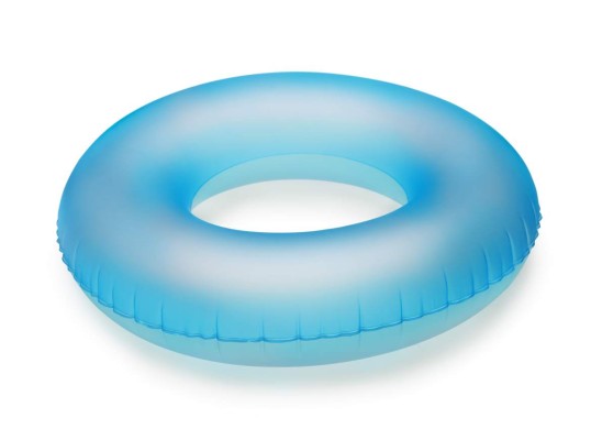 Blue inflatable swim ring isolated on white