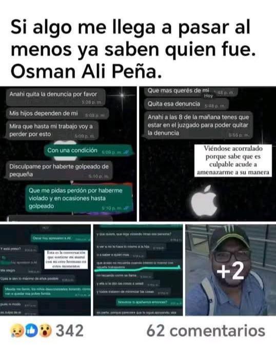 Quitá la denuncia, por favor: chats de Anahí con su presunto abusador en Colón