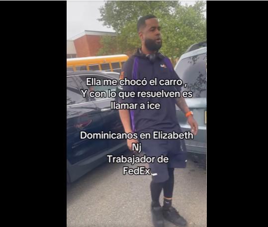 Dominicano tras chocar con hondureña: Voy a llamar a ICE para que te lleve a tu país