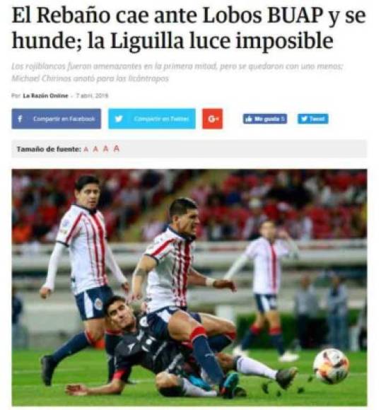 La derrota de las Chivas ha causado revuelo en la prensa de México.