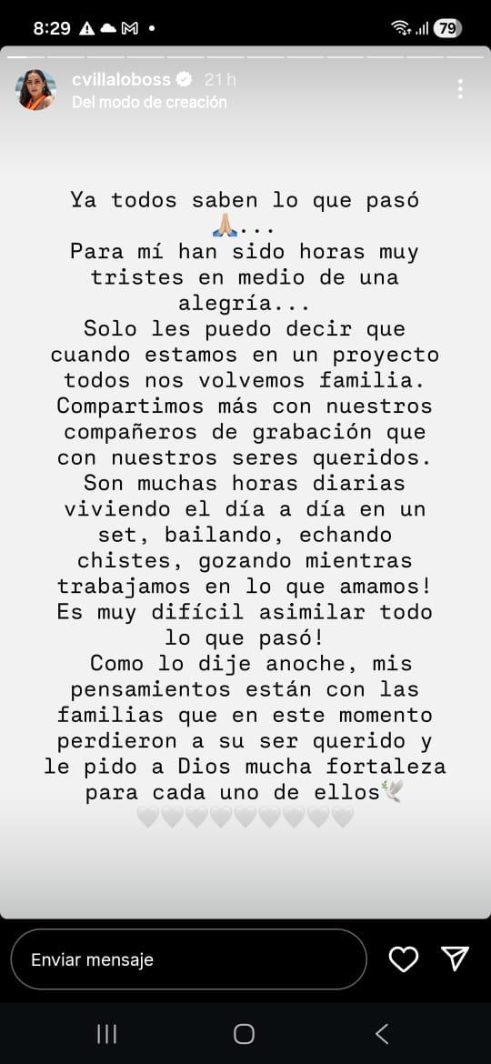 Carmen Villalobos se pronuncia tras crimen en set con 3 muertos