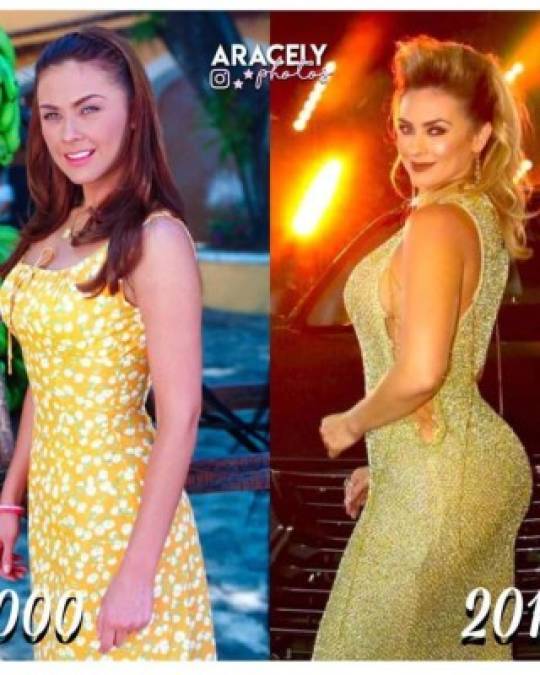 Hace unas semanas la actriz mexicana de 42 años Aracely Arámbula publicó una fotografía en su cuenta de Instagram en la que luce un pronunciado pompis, que contrasta notablemente con el que lucía hace casi dos décadas.