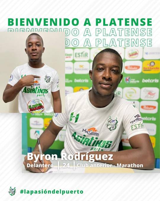Byron Rodríguez: El joven delantero hondureño vuelve para este 2022 a las filas del Platense. Solamente estuvo una temporada en Marathón en donde pasó sin pena ni gloria.