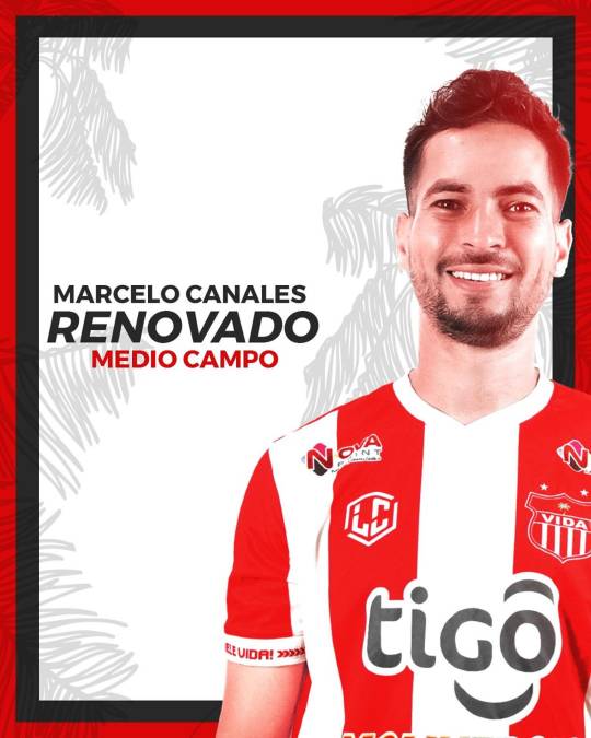 Marcelo Canales - El mediocampista hondureño de 32 años fue renovado por el Vida de La Ceiba.