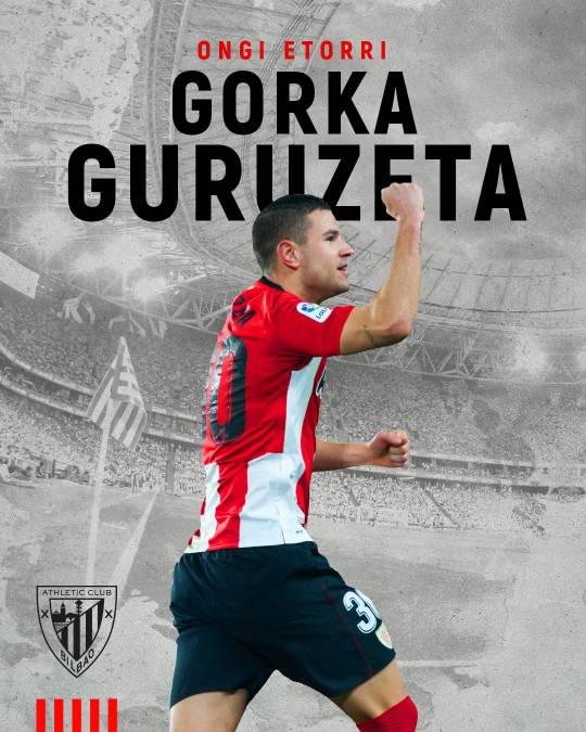 El Athletic Club anunció el fichaje del delantero Gorka Guruzeta para las dos próximas temporadas. Llega libre tras haber disputado la pasada campaña LaLiga SmartBank con el Amorebieta anotando 13 goles.