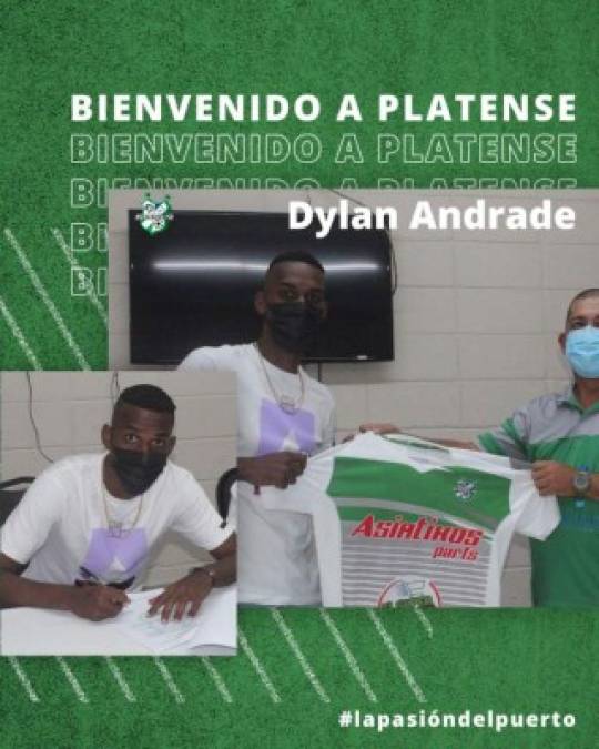 Dylan Andrade: El joven defensor es nuevo jugador del Platense, llega procedente del Honduras Progreso.