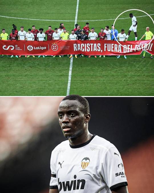 Futbolista del Valencia no posa con la pancarta contra el racismo como protesta