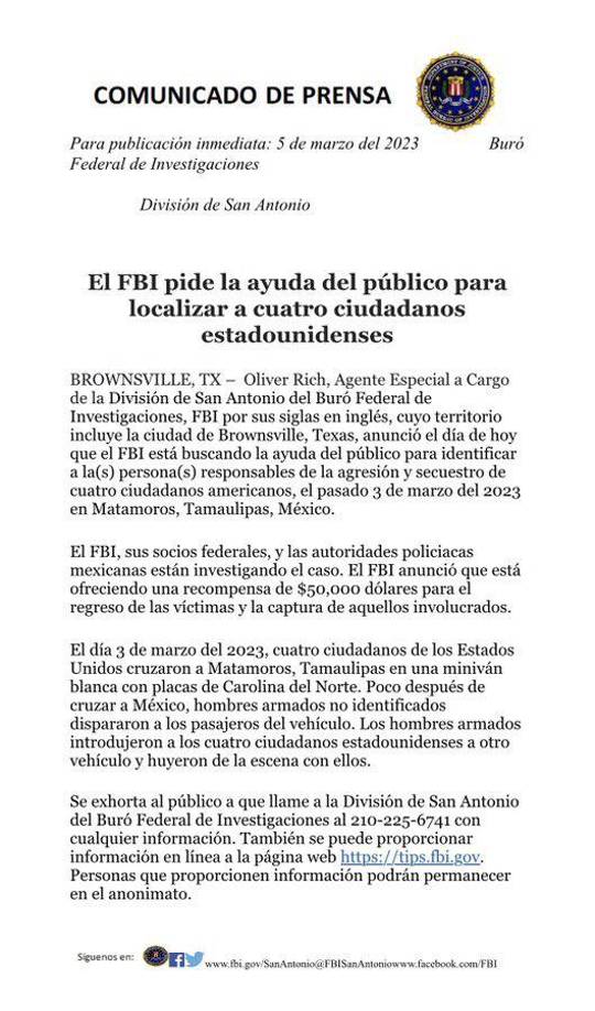 De hecho, desde hace varios meses Estados Unidos mantiene una alerta para que sus ciudadanos se abstengan de viajar a ese estado, debido a los raptos y otros crímenes.