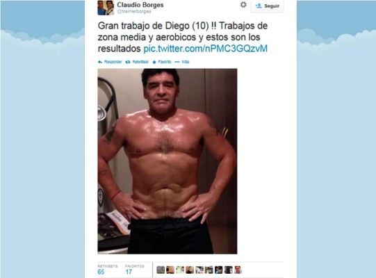 El impresionante físico de Maradona a sus 53 años