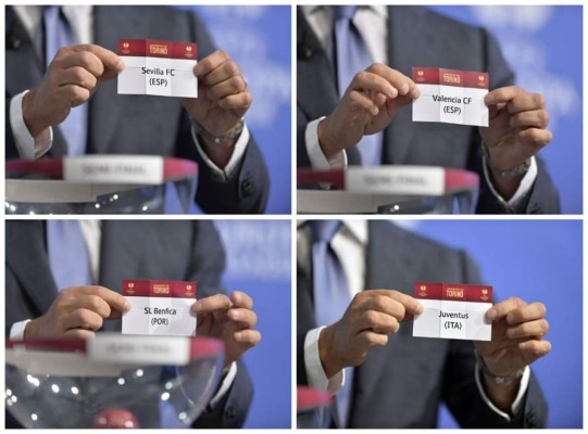 Sevilla-Valencia y Benfica-Juventus, semifinales de la Europa League