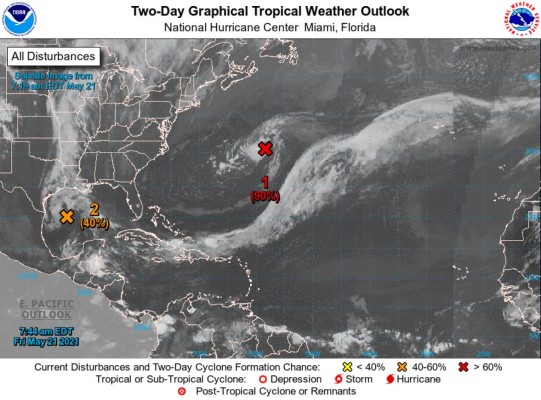 Primera tormenta tropical de 2021 en el Atlántico podría formarse este fin de semana