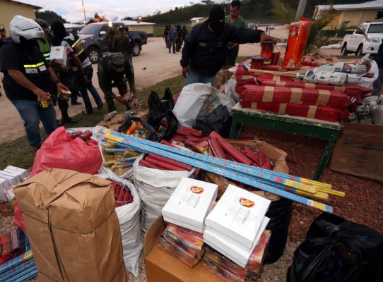 Decomisan un millón de lempiras en pólvora en Tegucigalpa