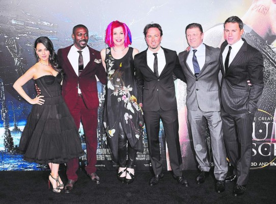 HOLLYWOOD, CA - FEBRUARY 02: Actors Mila Kunis, David Ajala, director Lana Wachowski, Kick Gurry, Sean Bean and Channing Tatum arrive for the Premiere Of Warner Bros. Pictures' 'Jupiter Ascending' held at TCL Chinese Theatre on February 2, 2015 in Hollywood, California. (Photo by Albert L. Ortega/Getty Images)