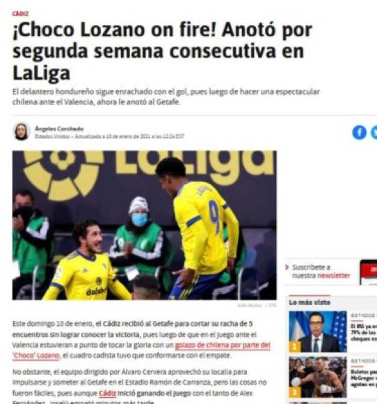 El Diario As de España en su crónica del partido descata que Antony Lozano anda on fire.