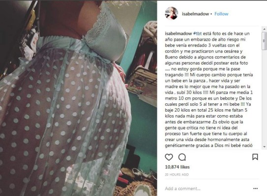 Isabel Madow publica atrevida foto tras críticas por su peso