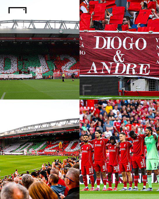 El impresionante homenaje a Diogo Jota y su hermano en Anfield