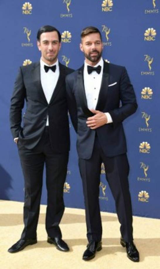 El cantante puertorriqueño Ricky Martin llegó a la gala acompañado de su esposo, el artista Jwan Yosef.