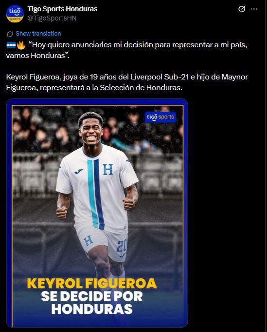 Revuelo por Keyrol Figueroa a Honduras: esto dicen tras anunciar su decisión