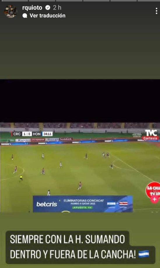 Romell Quioto se pronunció en sus redes sociales mandando un mensaje positivo al entorno de la Selección de Honduras. “Siempre con la H, sumando dentro y fuera de la cancha”. 