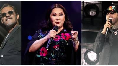 Combo de fotografías de los cantantes de izq. a der. Marc Anthony, Ana Gabriel y Nicky Jam.
