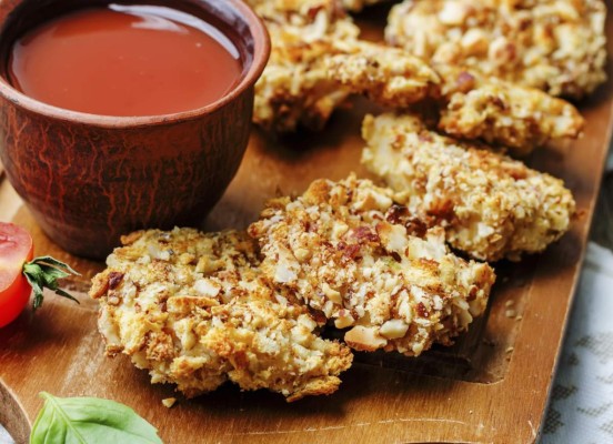 Pechugas de pollo empanizadas con almendras