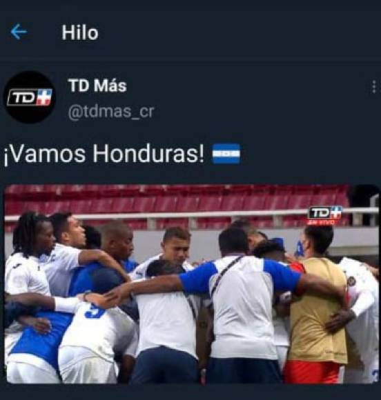 Los portales ticos mostraron su apoyo para Honduras.