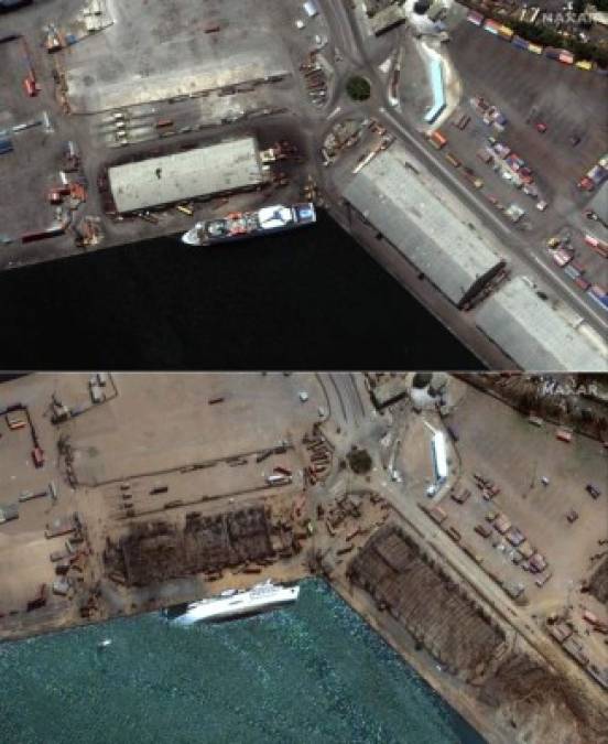 Impactantes imágenes satelitales muestran la devastación en Beirut tras explosiones