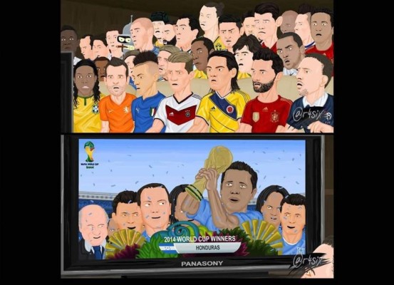 Caricatura de Honduras como campeón del mundo se vuelve viral
