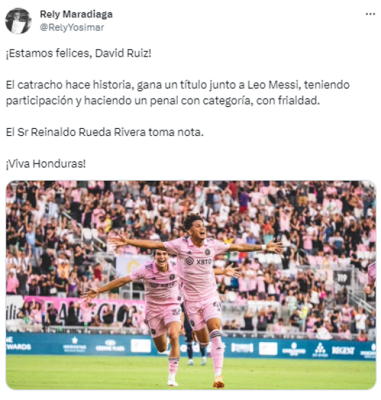 Rely Maradiaga: “El catracho hace historia, gana un título junto a Leo Messi, teniendo participación y haciendo un penal con categoría, con frialdad”.