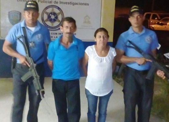 Efraín Pineda Alvarado y Tulia Pineda Alvarado fueron capturados por agentes de la Policía de Honduras.