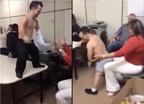 Mujeres policías celebran cumpleaños con strippers enanos