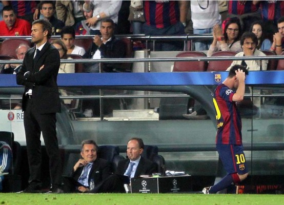 Luis Enrique esta vez sí sustituyó a Messi con miras al clásico