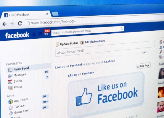 Chisinau Moldova - April 14, 2013: Facebook web page. Shot on monitor screen. Facebook is a social network web resourAe.