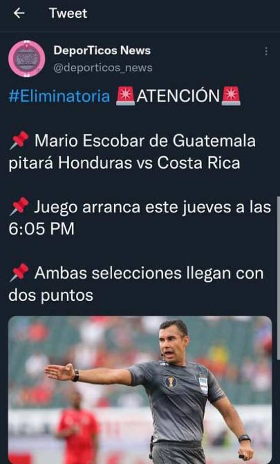 El chapín Mario Escobar será el encargado de pitar el decisivo duelo entre Honduras vs Costa Rica.