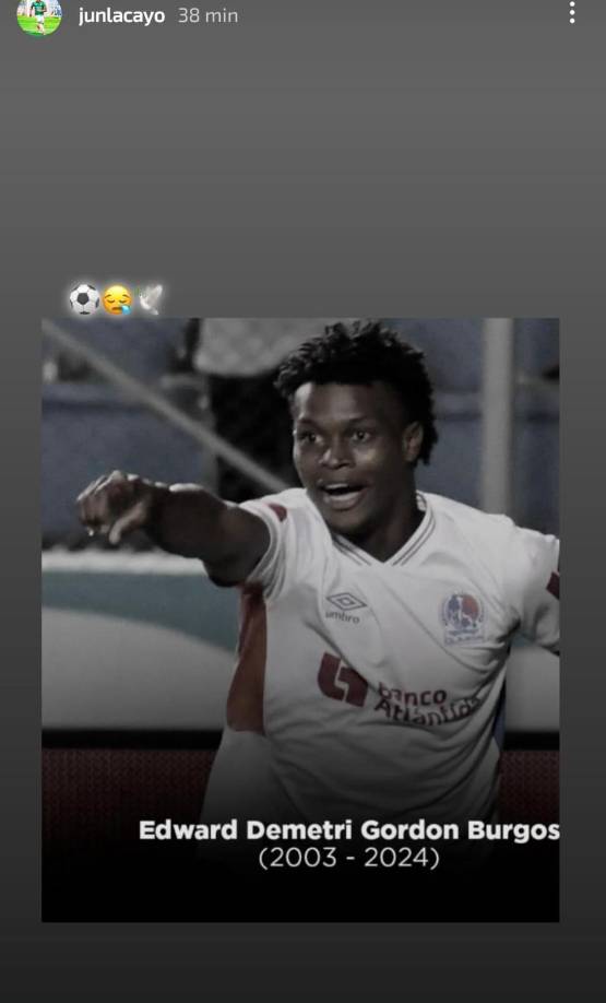 Lacayo se hizo presente en sus redes sociales tras la triste noticia.