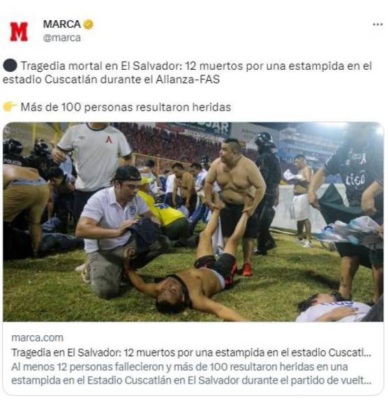 Diario Marca de España: “Tragedia mortal en El Salvador”