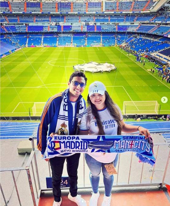 La hondureña Bessy Cano y su pareja, aficioandos del Real Madrid, estuvieron presentes en la remontada y celebraron la clasificación a la final de la Champions League.