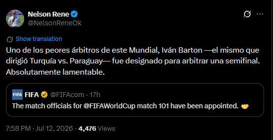 Revuelo por Barton en el Mundial: famoso español reacciona y lanzan advertencia