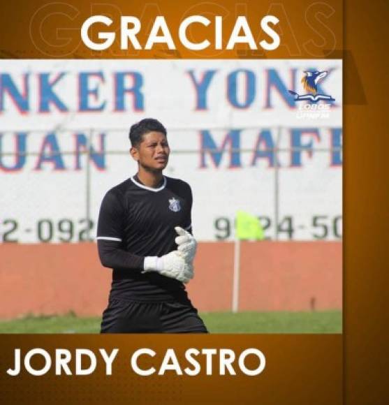 Jordy Castro: El joven portero fue dado de baja por la UPN.