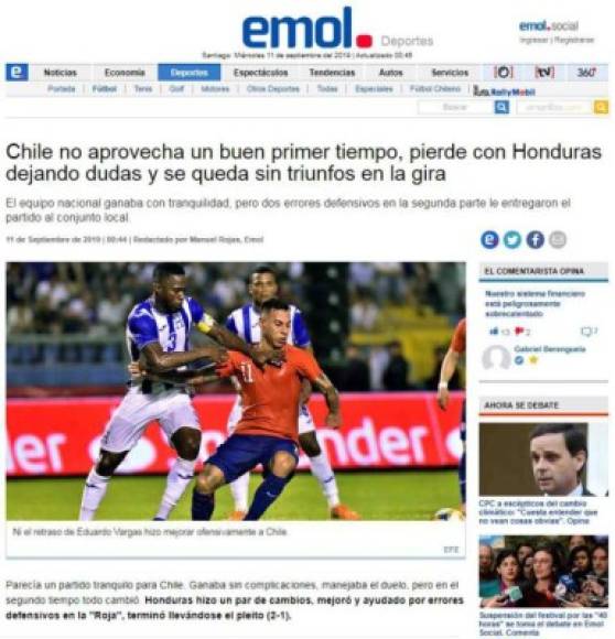 La selección de Chile deja dudas mencionan los chilenos tras la caída ante Honduras.