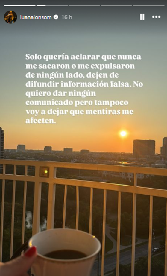 Luana se pronunció sobre lo sucedido y aclaró que nunca la expulsaron.