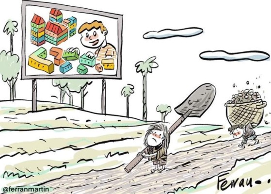 Caricaturistas denuncian el trabajo infantil en las multinacionales