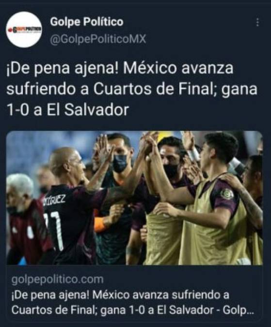 'De pena ajena', califican en México el triunfo sufrido frente a El Salvador.