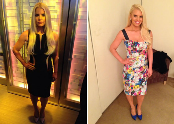 Jessica Simpson luce orgullosa su nueva figura